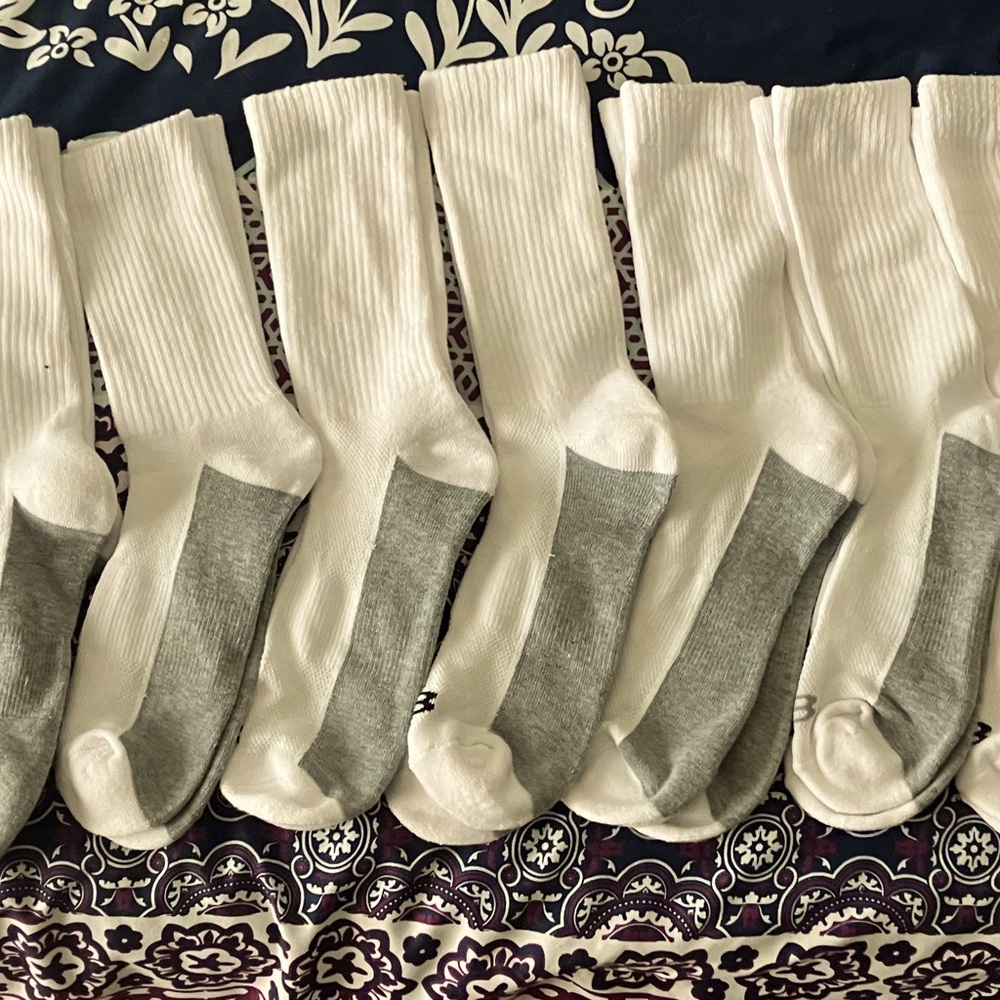 Men’s white crew socks